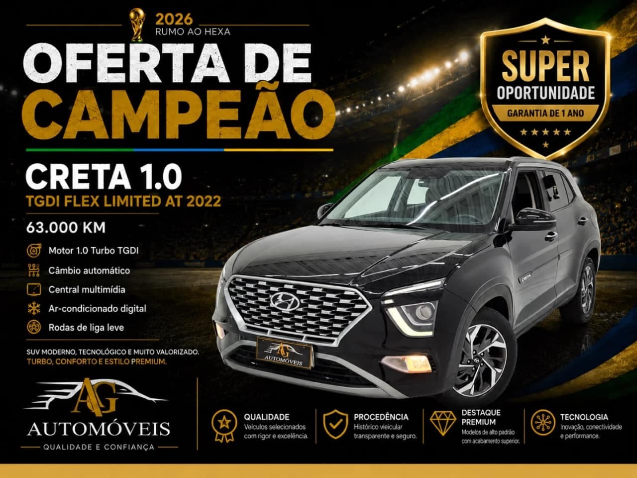 Hyundai Creta 1.0 TGDI FLEX LIMITED AUTOMÁTICO