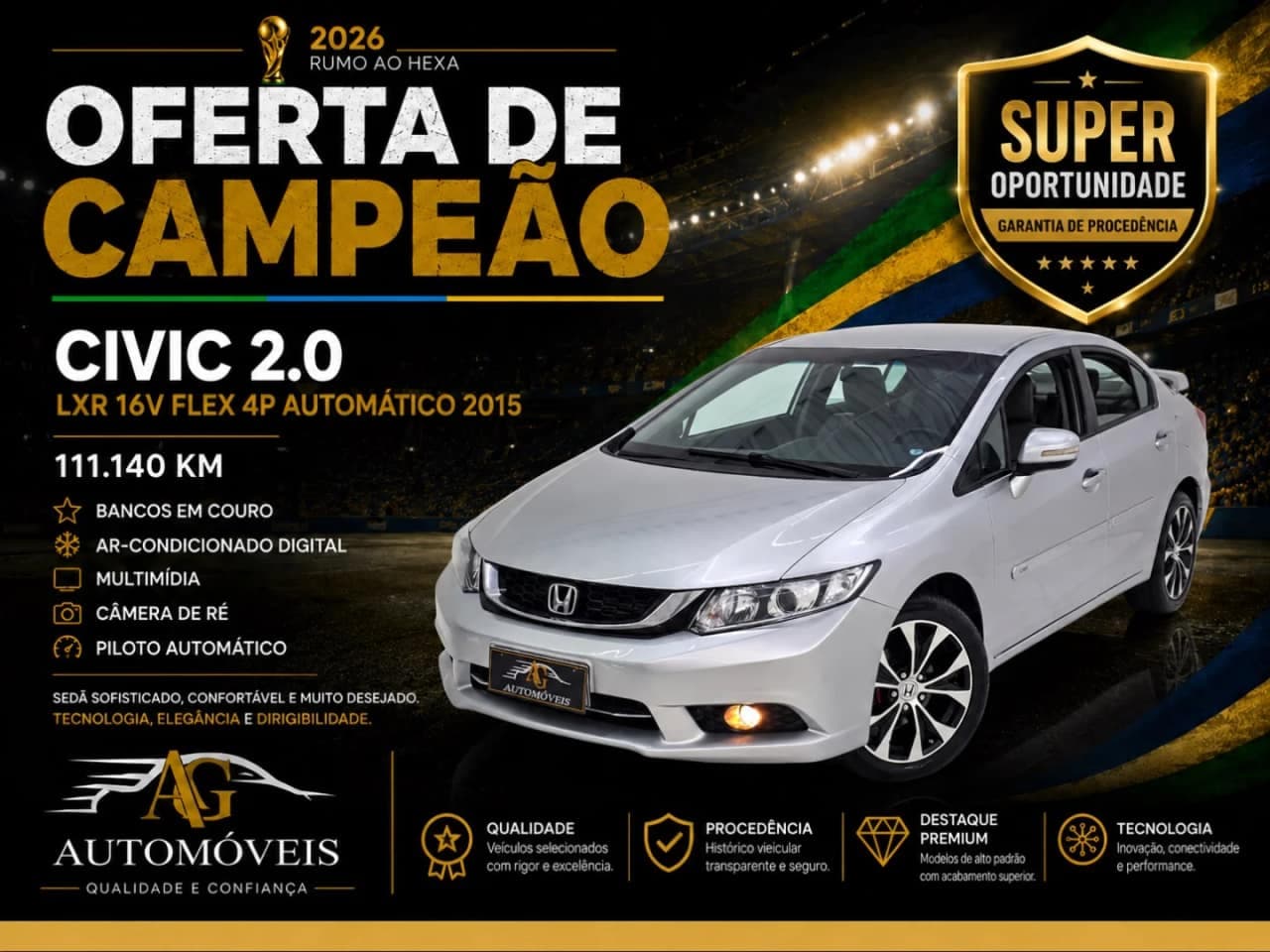 Honda Civic 2.0 LXR 16V FLEX 4P AUTOMÁTICO