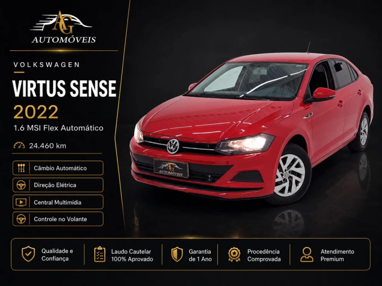 Volkswagen Virtus 1.6 MSI SENSE TOTAL FLEX AUTOMÁTICO