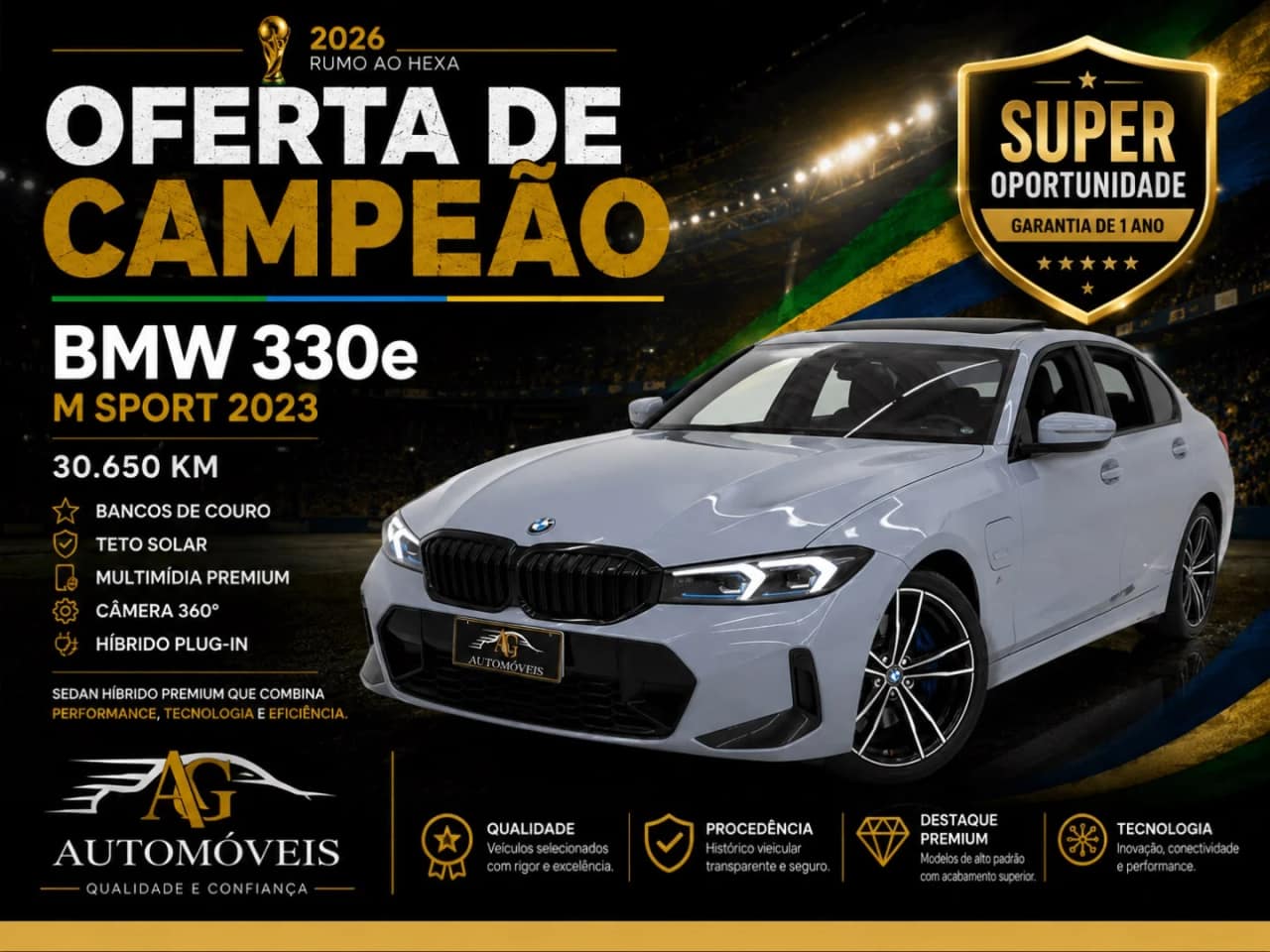 BMW 330e 2.0 16V TURBO HÍBRIDO M SPORT AUTOMÁTICO