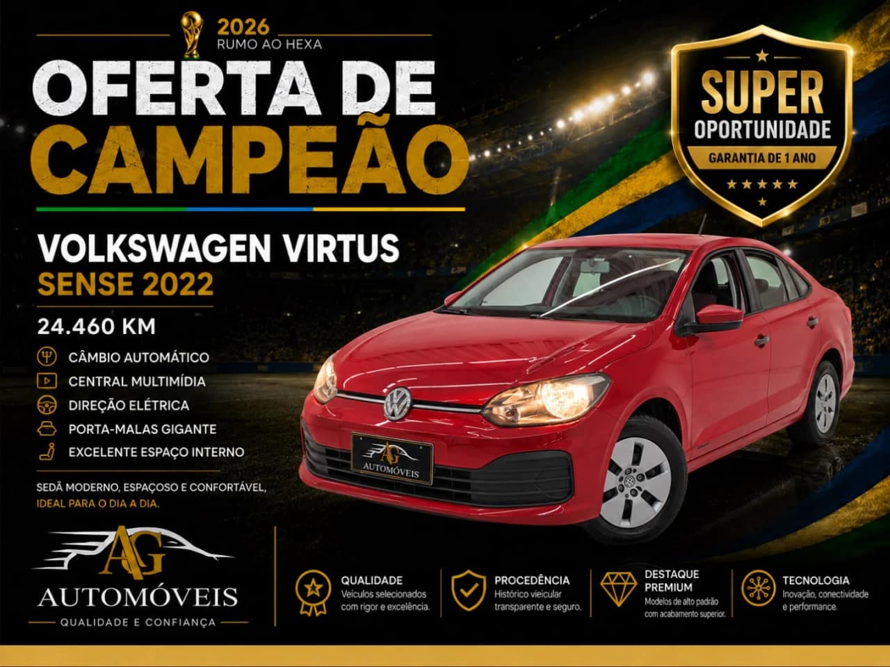 Volkswagen Virtus 1.6 MSI SENSE TOTAL FLEX AUTOMÁTICO