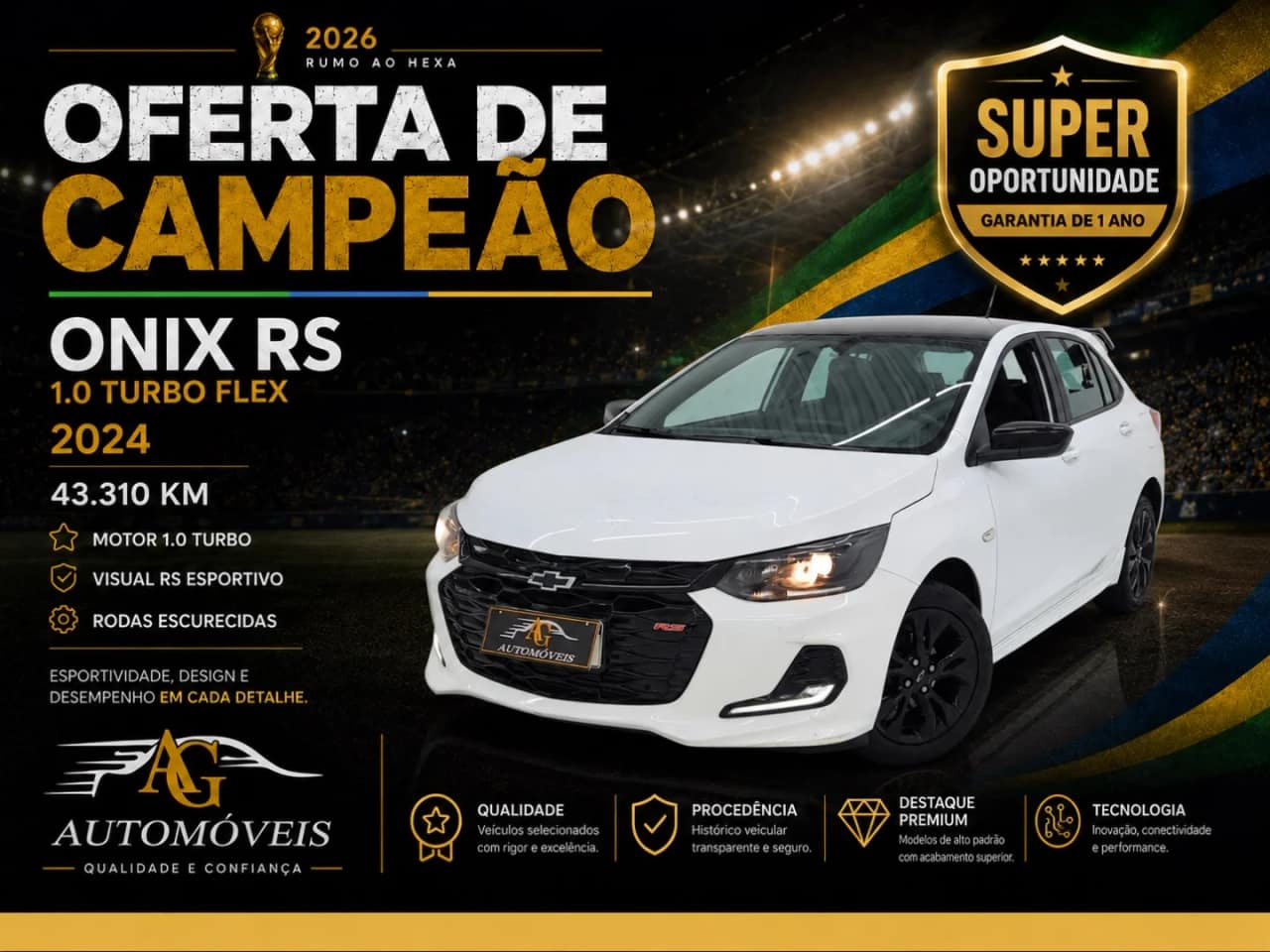 Chevrolet Onix 1.0 TURBO FLEX RS AUTOMÁTICO