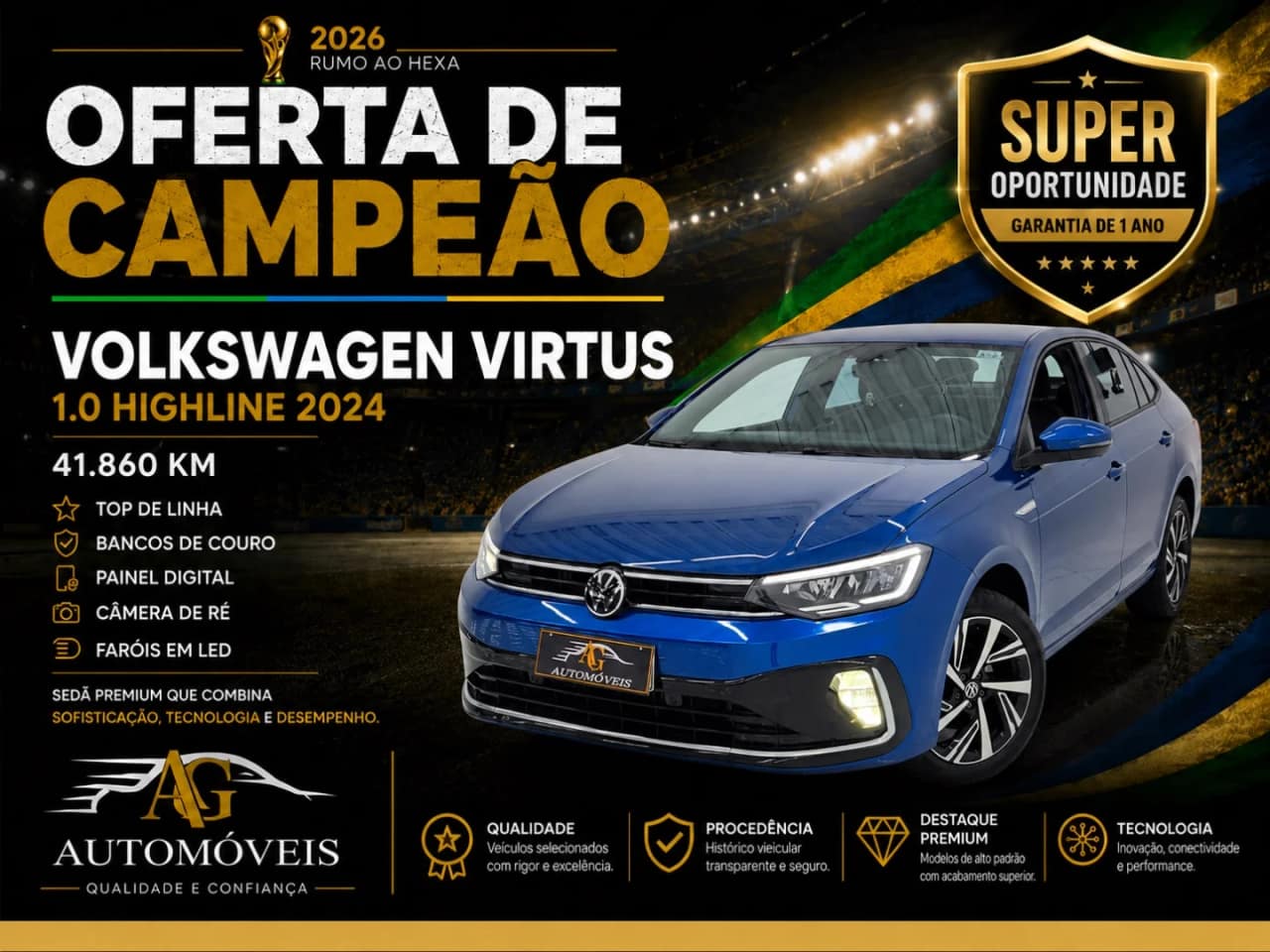Volkswagen Virtus 1.0 200 TSI HIGHLINE AUTOMÁTICO